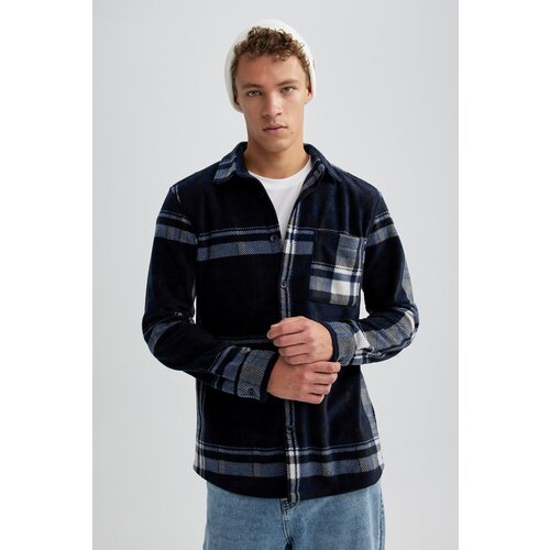 Defacto Regular Fit Checkered Fleece Long Sleeve Shirt Cene