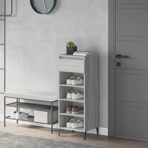 vidaXL Regal za čevlje siva sonoma 40x36x105 cm inženirski les Cene