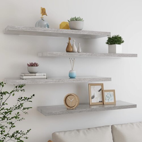 vidaXL Plutajuće zidne police 4 kom boja betona 90x23,5x3,8 cm MDF Cijene