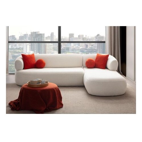Atelier Del Sofa Ugaona garnitura Roma desna, 270 cm, bijela Cene