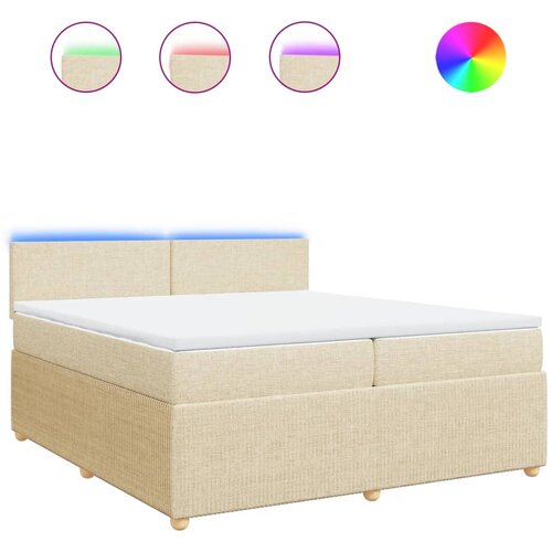vidaXL Krevet s oprugama i madracem krem 200 x 200 cm od tkanine Cijene