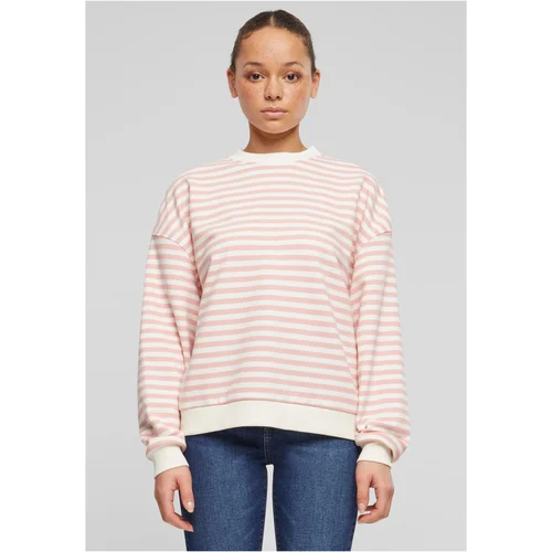 UC Ladies Women's Oversized Striped Sweatshirt - Pink/Cream