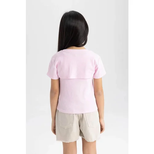 Defacto Girl's Corduroy 2-Pack Short Sleeve T-Shirt