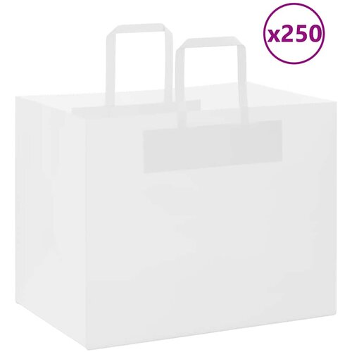  Papirnate vrećice 250 kom s ručkama bijele 32x22x24 cm Cijene