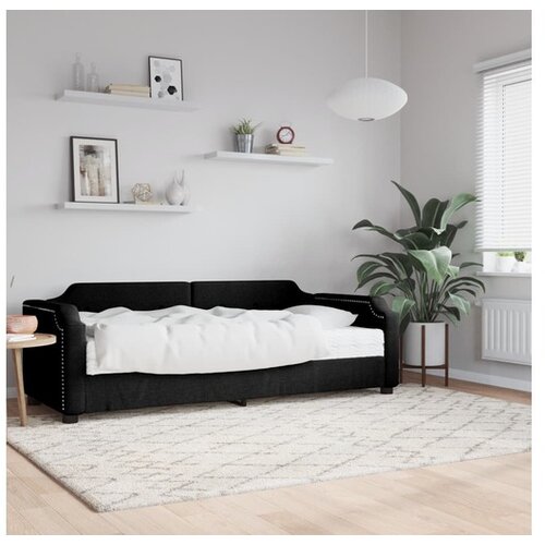 vidaXL Dnevni krevet s madracem crni 80 x 200 cm od tkanine Cijene