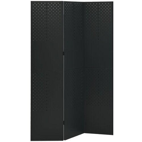 vidaXL Sobna pregrada s 3 panela crna 120 x 180 cm čelična Cene