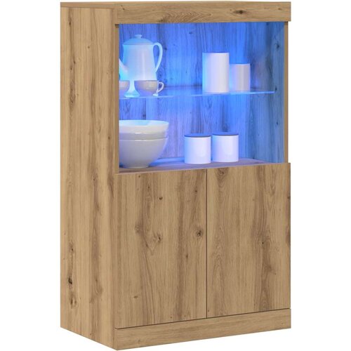  LED komoda Smeđa 60 x 37 x 100 cm Konstruirano drvo Slike