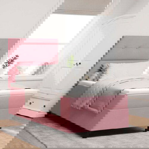  Krevet s oprugama s madracem ružičasta 90x200 cm baršun Cijene