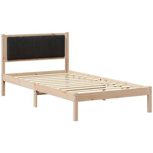VidaXL krevetni okvir s tapiciranim uzglavljem crna 100 x 200 cm Slike