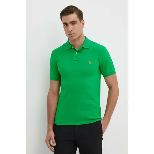 Polo Ralph Lauren Pamučna polo majica boja: zelena, bez uzorka
