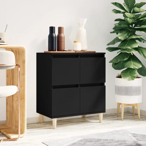 VidaXL Komoda črna 60x35x70 cm inženirski les Slike