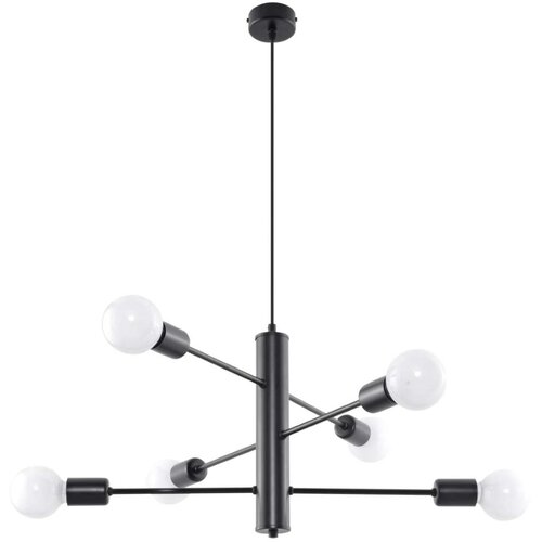  Sollux SL.0305 - Luster na sajli DUOMO 6 6xE27/60W/230V crna Cene