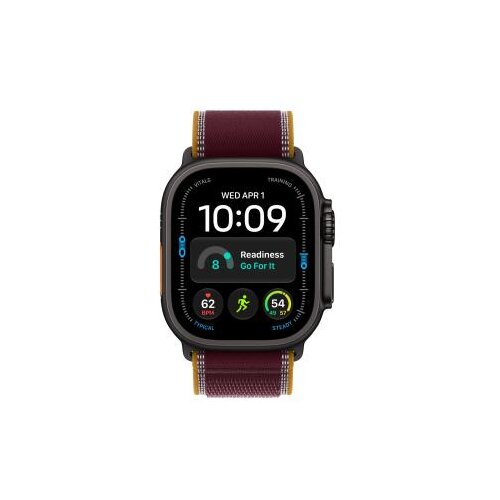 Apple watch ultra 4 gps + cellular 49mm black titanium case with burgundy trail loop - m/l (MJC44SE/A) Slike