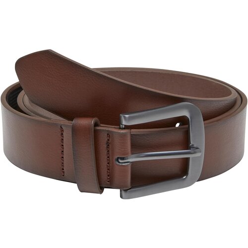 Urban Classics Belt made of lightweight synthetic leather in brown/silver colour Cene