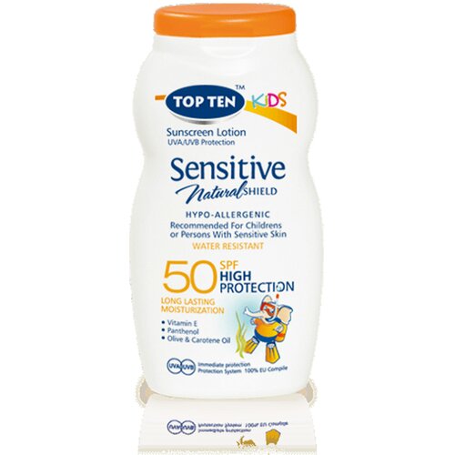 Top Ten sensitive spf 50 dečiji losion za sunčanje 200ml Slike