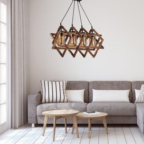 Opviq berlin Ahşap 4 Lü Sarkıt Yanık brown chandelier Cene