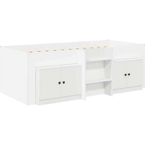  Loft krevet s ormarom s pohranom 3 pcs Bijela Konstruirano drvo - Bijela Cene