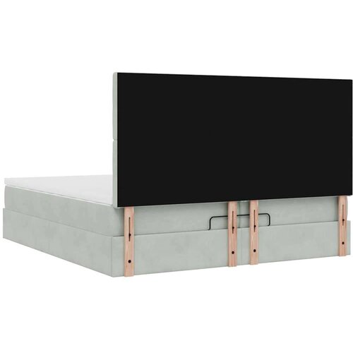 vidaXL okvir kreveta s madracima svijetlosivi 200x200cm bar&scaron;unasti Cijene