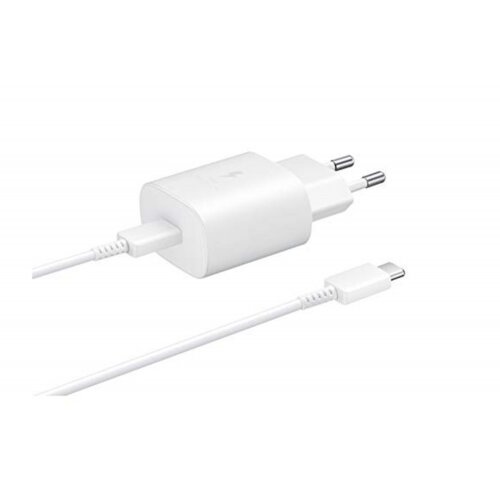 Samsung HI&amp;Scaron;NI POLNILEC EP-TA800XWE Super Fast Charge (Type C) in podatkovni kabel EP-DA905BWE (Type C - Type C) - bel Slike