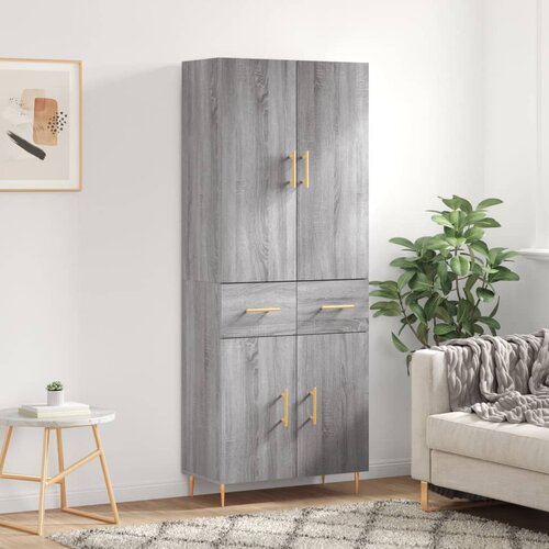 Visoka komoda siva sonome 69,5x34x180 cm od konstruiranog drva Slike