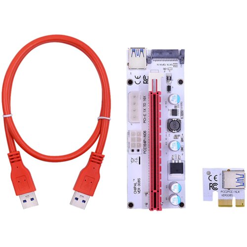 adapter USB Riser 6Pin 008S red Slike