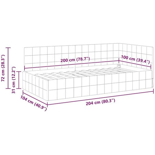 VidaXL Kutni okvir kreveta s uzglavljem Žuta 100 x 200 cm Bar&amp;scaron;un Slike