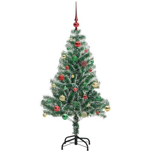  Umjetno Božićno Drvo s Snježnim Flokom i LED Svjetlom 150 cm Slike