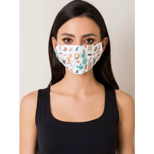 Fashion Hunters White, reusable cotton mask with an imprint