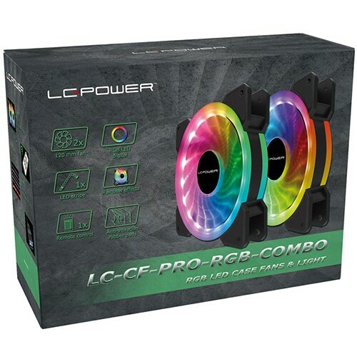 LC Power LC-CF-PRO-RGB-COMBO RGB 2x120 mm ventilatori Cene