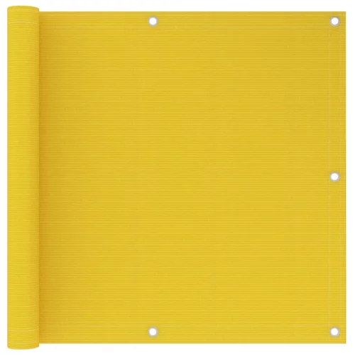 vidaXL Balkonski zastor žuti 90 x 600 cm HDPE