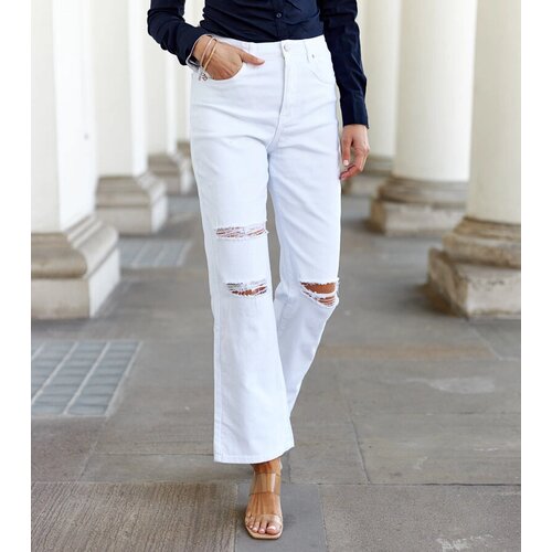 Gemre White distressed mom fit jeans Pugliesia Cene