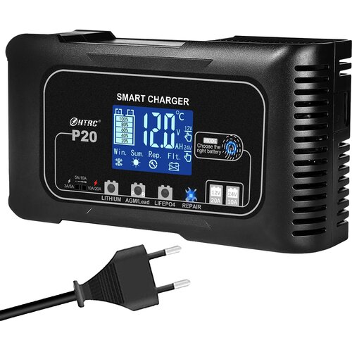 HTRC Pametni polnilec akumulatorjev, 12V/24V 20A visoka moč, vsestranska združljivost akumulatorjev, EU-vtič, (5000157683) Slike