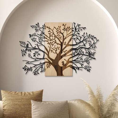 Wallxpert Sombra del Bosque -1 NaturalBlack Decorative Wooden Wall Accessory Cene