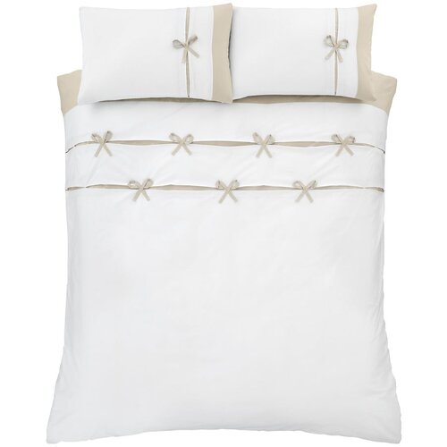 Catherine Lansfield Bijela posteljina za bračni krevet/za produženi krevet 230x220 cm Milo Bow – Cijene