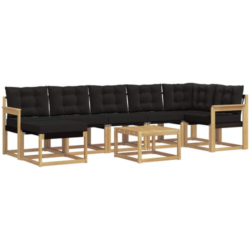 vidaXL Zunanja garnitura za sedenje z blazino 8 pcs Bela in črna, (5000281157) Cene