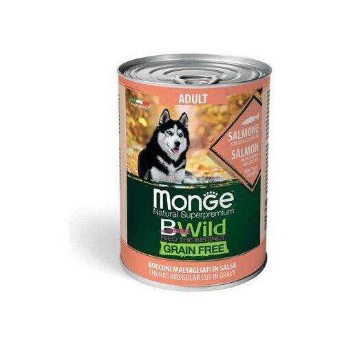 petcorner monge bwild hrana za pse, losos, adult, 400G Slike