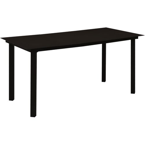 vidaXL Vrtni blagovaonski stol crni 150 x 80 x 74 cm čelik i staklo Cijene