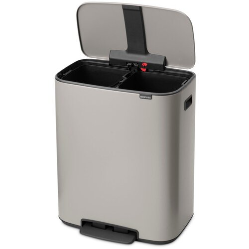 Brabantia Svetlo siv jeklen ko&amp;scaron; za smeti 2x30 l za ločevanje odpadkov/s pedalom Bo &amp;ndash; Slike