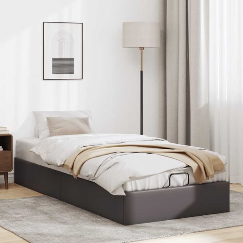 VidaXL Otomanski okvir kreveta bez madraca sivi 100x200cm umjetne kože Slike