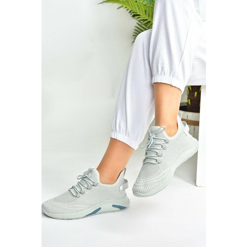 Fox Shoes Gray Knitwear Fabric Women's Sports Shoes Cene