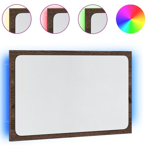 Maison Chic LED kopalni&scaron;ko Ogledalo - Zrcalo - Kozmetično ogledalo rjavi hrast 60x8,5x38 cm inž. les, (21698132) Cene