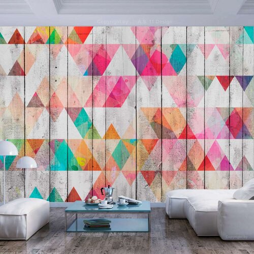  Samoljepljiva foto tapeta - Rainbow Triangles 196x140 Slike