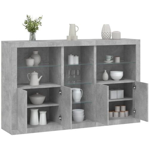  The Living Store Komoda z LED lučkami betonsko siva 162x37x100 cm - Komoda, (21457079) Slike
