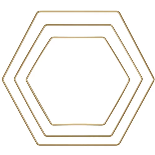 RAYHER Kovinski obroči, šestkotnik, zlati set 3, (20634024)
