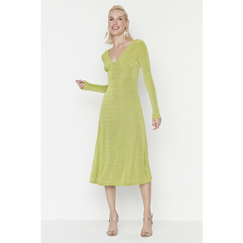 Trendyol Light Green Accessory Detailed Dress Slike