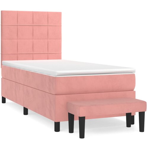 Maison Chic Box spring postelja - Vzmetna postelja z vzmetnico roza 100x200 cm žamet SL1655, (21889497) Cene