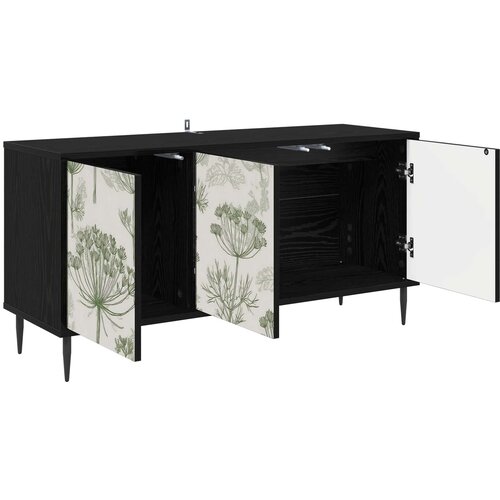  ormar GOTHA 102 x 33 x 51 cm Crni hrast Konstruirano drvo Slike