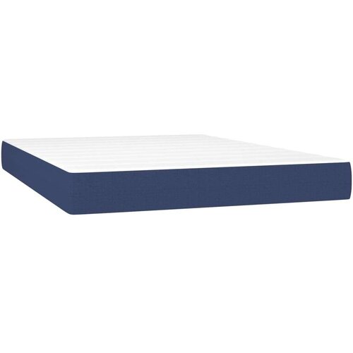 vidaXL Box spring postelja z vzmetnico modra 140x190 cm blag Cene