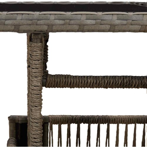  Stol za vrt Siva 100 x 55 x 37 cm PE Rattan i Staklo Slike