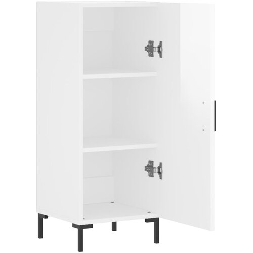  Komoda sjajna bijela 34,5 x 34 x 90 cm od konstruiranog drva Slike
